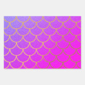 Gold Mermaid Scales Roze Paarse Glitter Inpakpapier Vel (Voorkant 3)