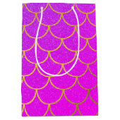 Gold Mermaid Scales Roze Paarse Glitter Medium Cadeauzakje (Voorkant)