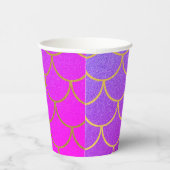 Gold Mermaid Scales Roze Paarse Glitter Papieren Bekers (Rechts)