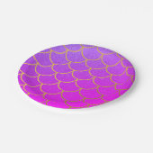 Gold Mermaid Scales Roze Paarse Glitter Papieren Bordje (Gekanteld)