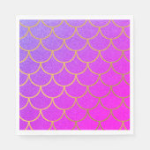 Gold Mermaid Scales Roze Paarse Glitter Servet (Voorkant)