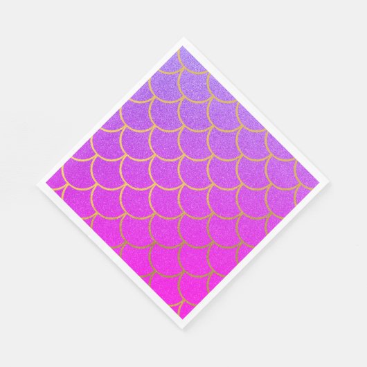Gold Mermaid Scales Roze Paarse Glitter Servet (Hoek)