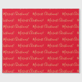 Gold Merriest kerstscript kalligrafie op rood Cadeaupapier (Vlak)