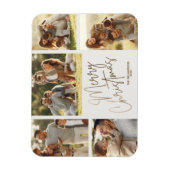 Gold Merry 5-foto met kerstfeest Magneet (Verticaal)