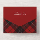 Gold Merry Alles Calligrafie Red Pset Photo All In One Uitnodiging (Achterkant)