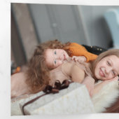 Gold Merry Alles Calligrafie Red Pset Photo Drieluik Kaart (Binnenzijde eerst)