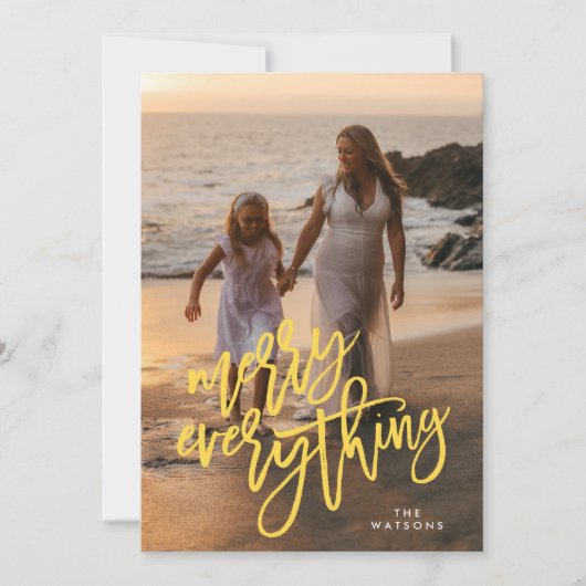 Gold Merry Alles foto Feestdagenkaart (Voorkant)