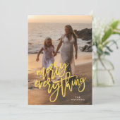 Gold Merry Alles foto Feestdagenkaart (Staand voorkant)