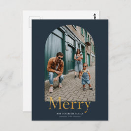 Gold Merry Arch Lijst Briefkaart voor kerstmis fot
