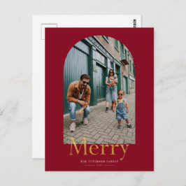 Gold Merry Arch Lijst Briefkaart voor kerstmis fot