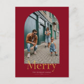 Gold Merry Arch Lijst Briefkaart voor kerstmis fot (Voorkant)
