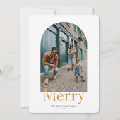 Gold Merry Arch Lijst Photo Holiday Kaart (Voorkant)