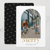 Gold Merry Arch Lijst Photo Holiday Kaart (Voorkant / Achterkant)