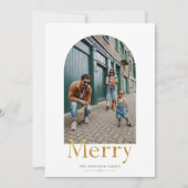 Gold Merry Arch Lijst Photo Holiday Kaart (Voorkant)
