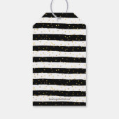 Gold Merry Black White Stripes Cadeaulabel (Achterkant)