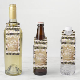 Gold Merry Black White Stripes Flessenhanger