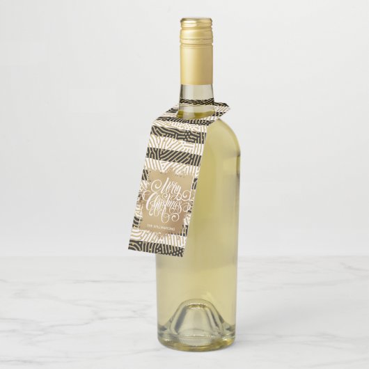 Gold Merry Black White Stripes Flessenhanger (Schuin)