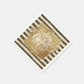 Gold Merry Black White Stripes Servet (Hoek)