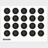Gold Merry & Bright kerstfeestdag ticker Ronde Sticker (Vel)