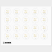 Gold Merry & Bright kerstfeestdag ticker Ronde Sticker (Vel)