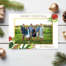  Gold Merry Christmas Botanicals Foto