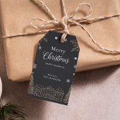 Gold Merry Christmas Calligraphic Scrip Holiday Cadeaulabel