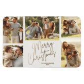 Gold Merry Christmas Five Photo Magneet (Horizontaal)