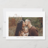 Gold Merry Christmas Holiday Kaart (Voorkant)