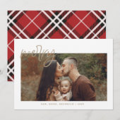 Gold Merry Christmas Holiday Kaart (Voorkant / Achterkant)