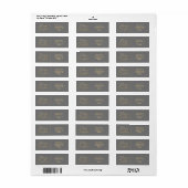 Gold Merry Christmas on Grey Return Address Etiket (Full Sheet)