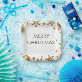 Gold Merry Christmas  Papieren Bordje (Feest)