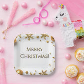 Gold Merry Christmas  Papieren Bordje (Feest)