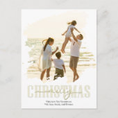 Gold Merry Christmas Script Foto Feestdagenkaart (Voorkant)