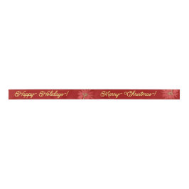 Gold Merry Christmas Script Kalligrafie rood Satijnen Lint