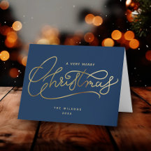 Gold Merry Christmas-script minimalistisch