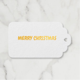 GOLD MERRY CHRISTMAS SIMPLE FAVOR TAGS