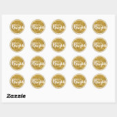Gold, Merry en Bright Holiday Sticker (Vel)