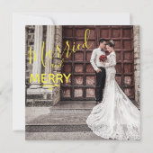Gold Merry en Elegant Foto Wedding Bedankkaart (Voorkant)
