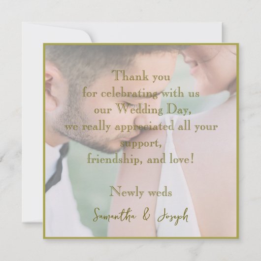 Gold Merry en getrouwd Hartelijk dank voor de huwe Bedankkaart (Achterkant)