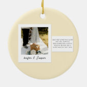 Gold Merry & Getrouwd Eerste Kerstvakantie Keramisch Ornament (Achterkant)