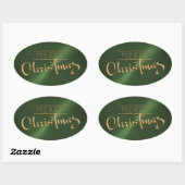 Gold Merry Green Sticker met inscriptie (Vel)