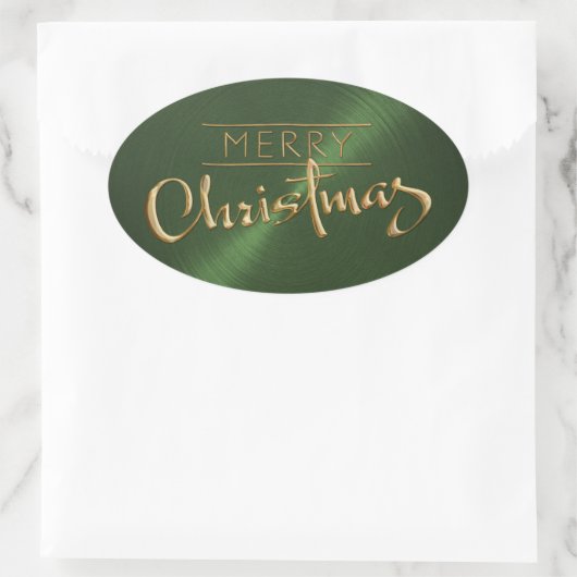 Gold Merry Green Sticker met inscriptie (Tas)