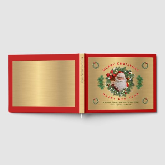 Gold Merry Happy Nieuwjaarsfoto Gastenboek (Volledig)