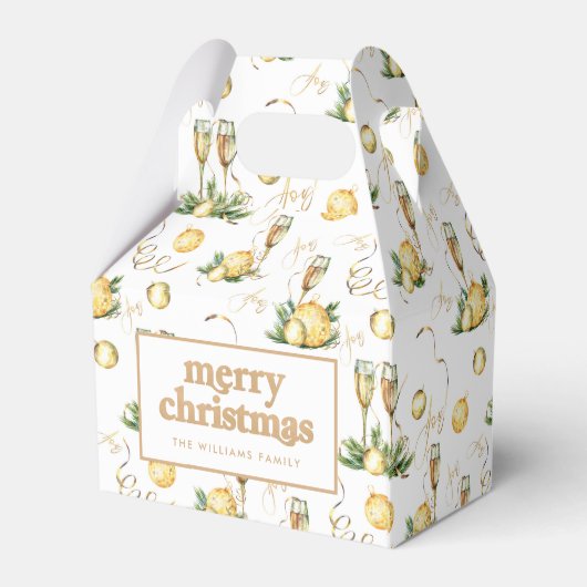 Gold Merry kerst Bedankdoosjes (Achterkant)