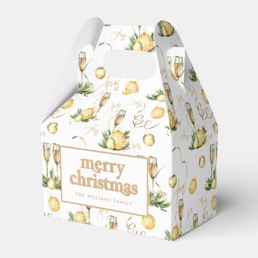 Gold Merry kerst Bedankdoosjes (Voorkant Zijde)