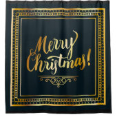 Gold Merry kerst Douchegordijn (Voorkant)