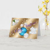 Gold Merry kerst Kaart (Gele Bloem)