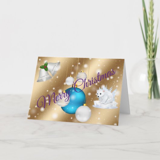 Gold Merry kerst Kaart (Voorkant)