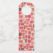 Gold Merry-kerst op rood Flessenhanger (Achterkant)