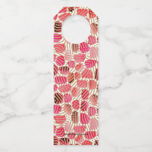 Gold Merry-kerst op rood Flessenhanger (Achterkant)